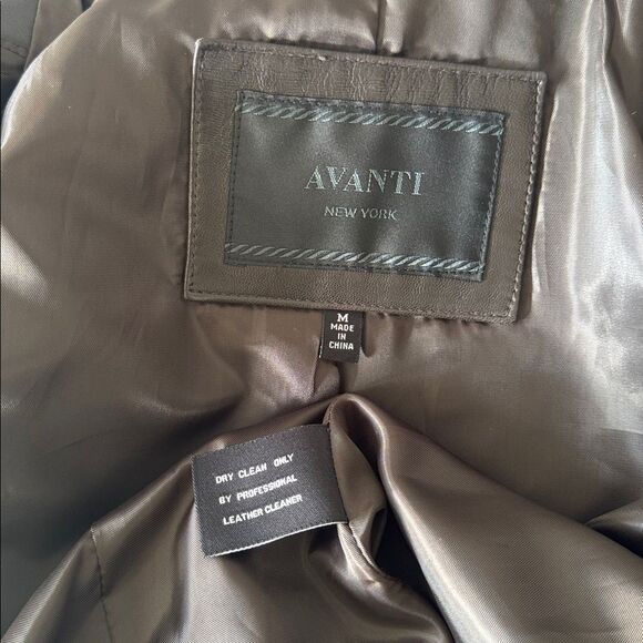 AVANTI NEW YORK Women’s Dark Brown Leather Jacket Coat Classic Versatile Size M - Picture 10 of 14
